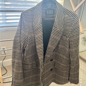 Scotch & Soda Checkered Jacket in Black and Tan